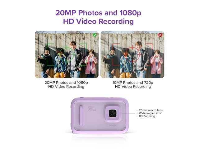 Myfirst camera 50 paars kindercamera ai video en muziek ar filters - afbeelding 4 van  5