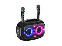 N-gear nrg600 bluetooth speaker partybox met verlichting + 2 microfoons ipx5 waterdicht zwart - afbeelding 1 van  5