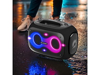 N-gear nrg600 bluetooth speaker partybox met verlichting + 2 microfoons ipx5 waterdicht zwart - afbeelding 2 van  5