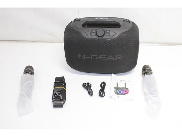 N-gear nrg600 bluetooth speaker partybox met verlichting + 2 microfoons ipx5 waterdicht zwart - afbeelding 5 van  5