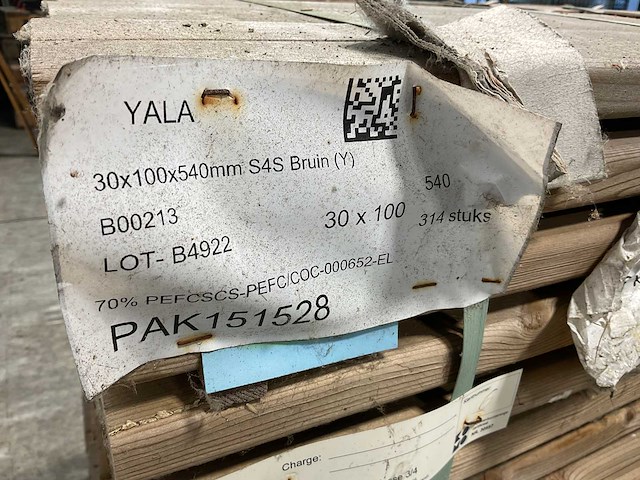 Naaldhouten balk geschaafd 30x100x540 mm - kdi bruin s4s r3 (314x) - afbeelding 6 van  7