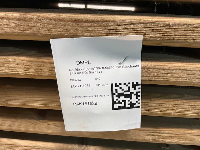 Naaldhouten balk geschaafd 30x100x540 mm - kdi bruin s4s r3 (384x) - afbeelding 4 van  4