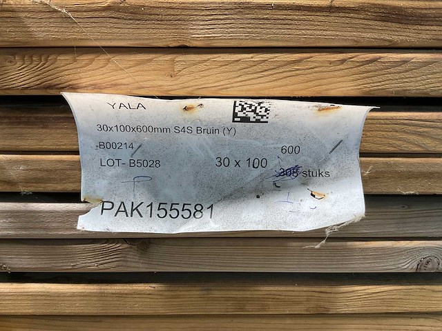 Naaldhouten balk geschaafd 30x100x600 mm - kdi bruin s4s r3 (288x) - afbeelding 6 van  7