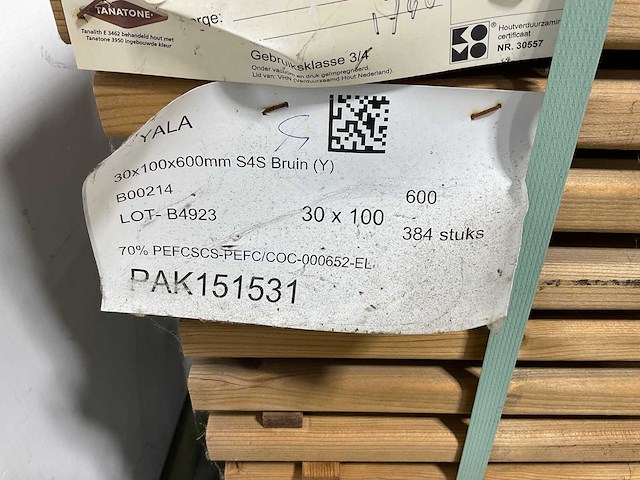 Naaldhouten balk geschaafd 30x100x600 mm - kdi bruin s4s r3 (384x) - afbeelding 4 van  4