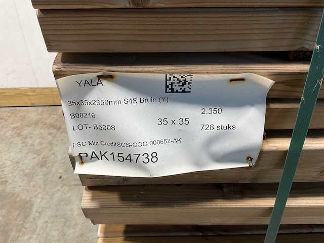 Naaldhouten balk geschaafd 35x35x2350 mm - kdi bruin s4s r3 (728x) - afbeelding 6 van  7