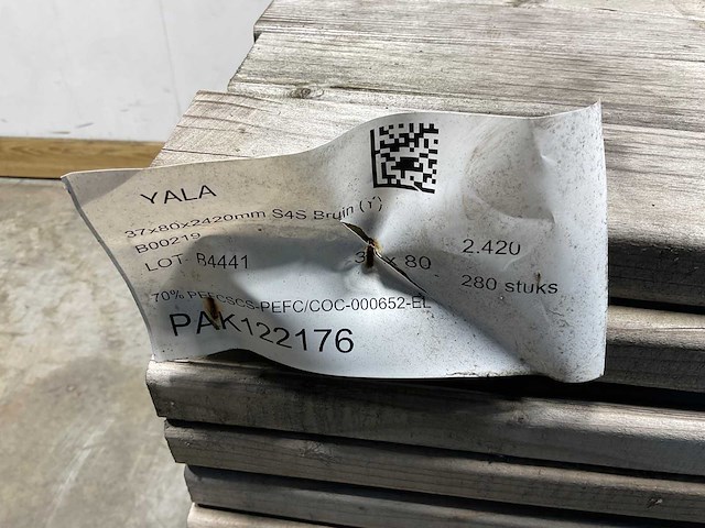 Naaldhouten balk geschaafd 37x80x2420 mm - kdi bruin s4s r3 (392x) - afbeelding 6 van  7