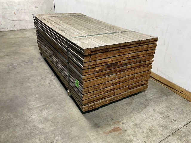 Naaldhouten balk geschaafd 37x80x2420 mm - kdi bruin s4s r3 (392x) - afbeelding 1 van  6