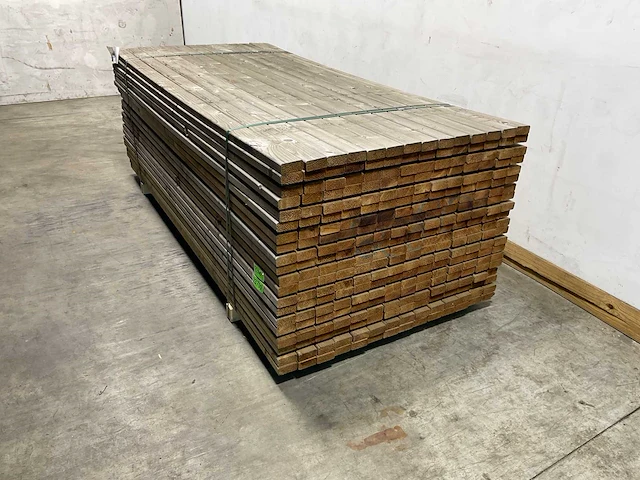 Naaldhouten balk geschaafd 37x80x2420 mm - kdi bruin s4s r3 (98x) - afbeelding 2 van  7