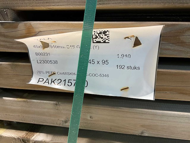 Naaldhouten balk geschaafd 45x95x1910 mm - kdi bruin s4s r3 (137x) - afbeelding 6 van  7