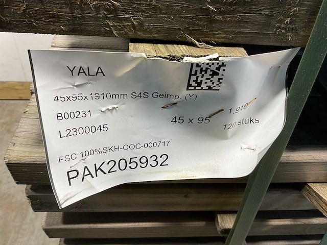 Naaldhouten balk geschaafd 45x95x1910 mm - kdi bruin s4s r3 (208x) - afbeelding 5 van  6