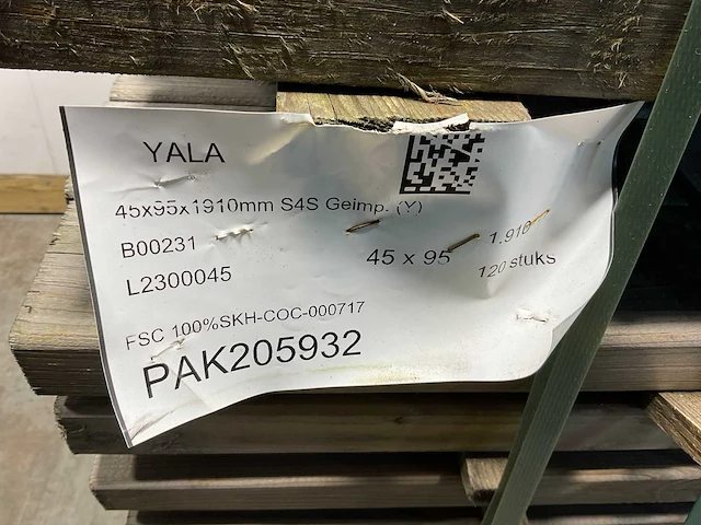 Naaldhouten balk geschaafd 45x95x1910 mm - kdi bruin s4s r3 (208x) - afbeelding 5 van  6
