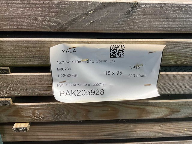 Naaldhouten balk geschaafd 45x95x1910 mm - kdi bruin s4s r3 (60x) - afbeelding 5 van  6