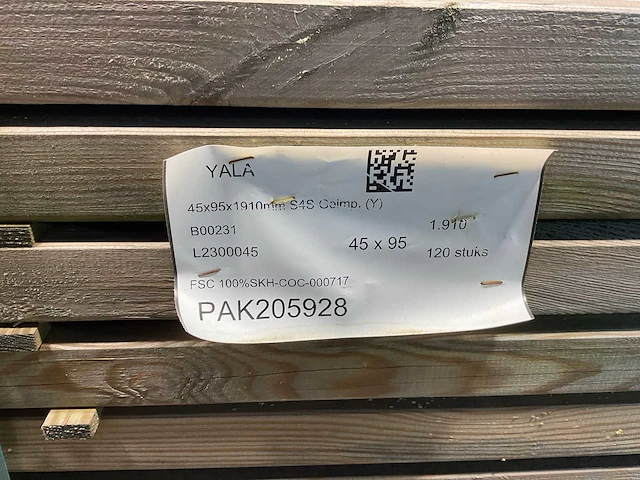 Naaldhouten balk geschaafd 45x95x1910 mm - kdi bruin s4s r3 (60x) - afbeelding 5 van  6