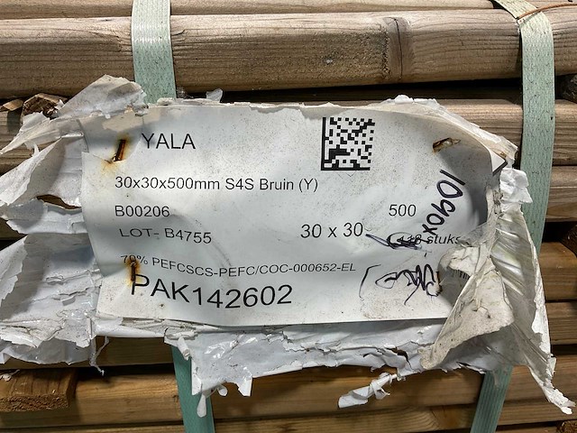 Naaldhouten balk geschaafd 500x30x30 mm - kdi bruin s4s r3 (1090x) - afbeelding 5 van  6