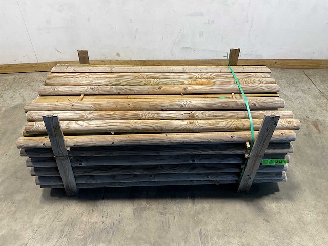 Naaldhouten paal halfrond ø100 mm x 200 cm - gekroond kdi bruin (115x) - afbeelding 2 van  7
