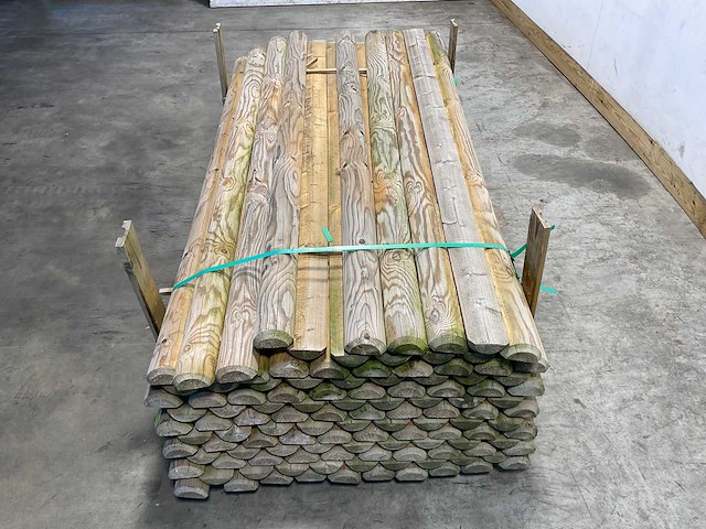 Naaldhouten paal halfrond ø100 mm x 200 cm - gekroond kdi bruin (115x) - afbeelding 3 van  7
