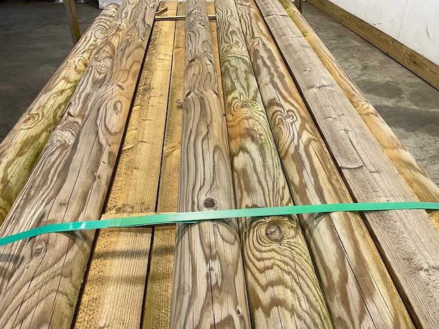 Naaldhouten paal halfrond ø100 mm x 200 cm - gekroond kdi bruin (115x) - afbeelding 4 van  7