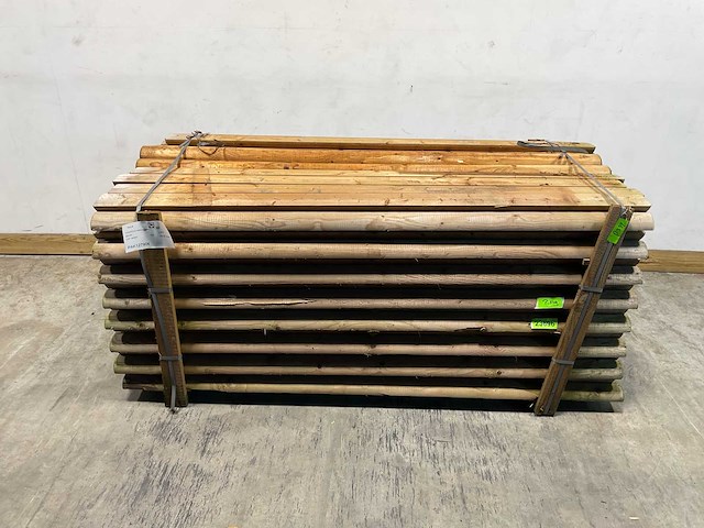 Naaldhouten paal halfrond ø100 mm x 200 cm - gekroond kdi bruin (152x) - afbeelding 2 van  6