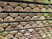 Naaldhouten paal halfrond ø100 mm x 200 cm - gekroond kdi bruin (152x) - afbeelding 1 van  4