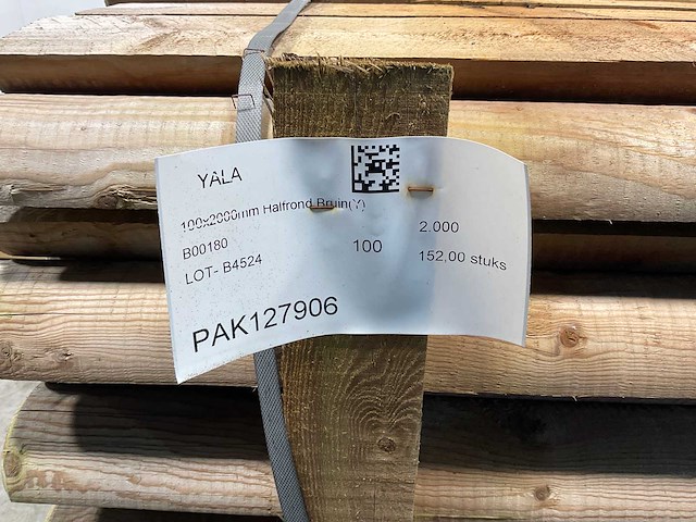 Naaldhouten paal halfrond ø100 mm x 200 cm - gekroond kdi bruin (152x) - afbeelding 4 van  4