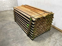 Naaldhouten paal halfrond ø100 mm x 200 cm - gekroond kdi bruin (152x)
