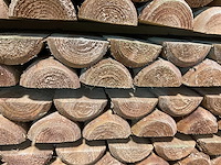 Naaldhouten paal halfrond ø80 mm x 200 cm - gekroond kdi bruin (224x) - afbeelding 2 van  3