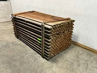Naaldhouten paal halfrond ø80 mm x 200 cm - gekroond kdi bruin (224x)