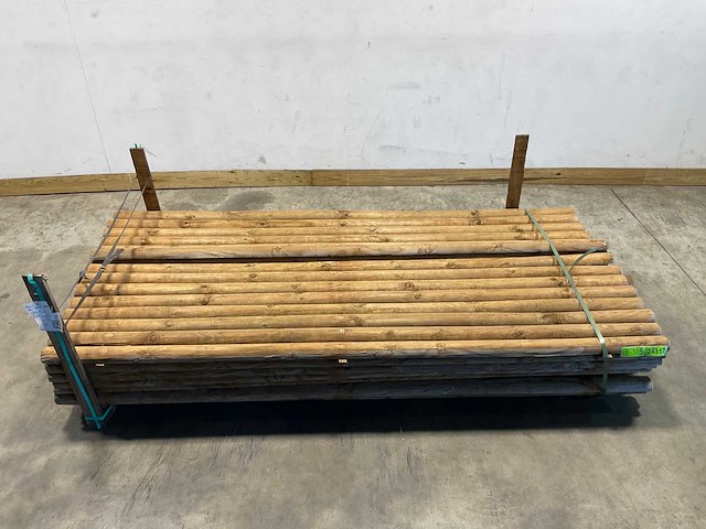 Naaldhouten paal halfrond ø80 mm x 250 cm - gekroond kdi bruin (180x) - afbeelding 2 van  8