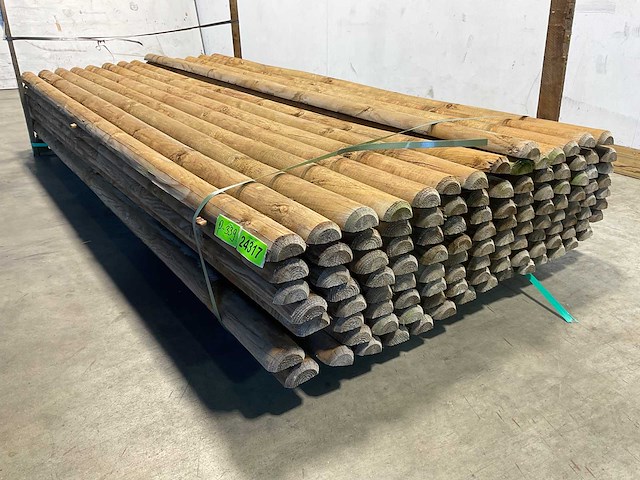 Naaldhouten paal halfrond ø80 mm x 250 cm - gekroond kdi bruin (180x) - afbeelding 5 van  8