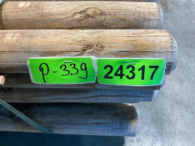 Naaldhouten paal halfrond ø80 mm x 250 cm - gekroond kdi bruin (180x) - afbeelding 8 van  8