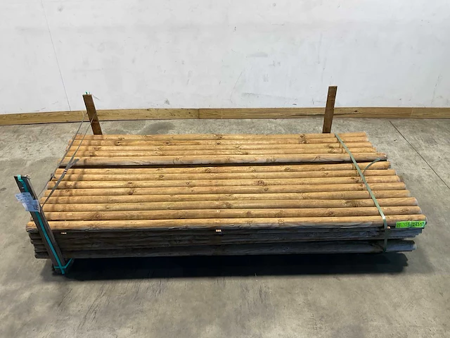 Naaldhouten paal halfrond ø80 mm x 250 cm - gekroond kdi bruin (180x) - afbeelding 2 van  8