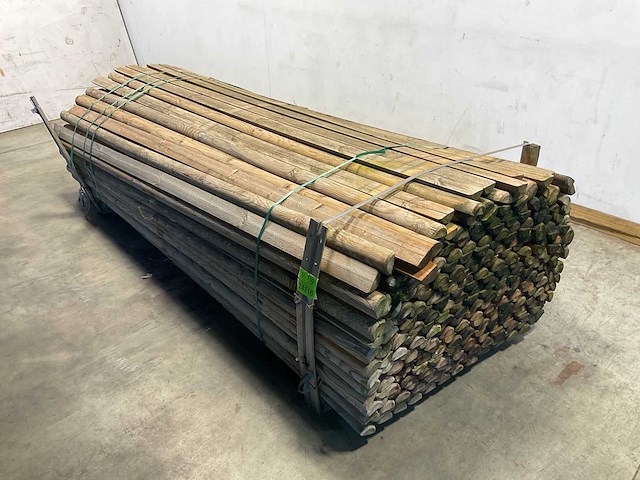 Naaldhouten paal halfrond ø80 mm x 300 cm - gekroond kdi bruin (279x) - afbeelding 1 van  7
