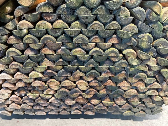 Naaldhouten paal halfrond ø80 mm x 300 cm - gekroond kdi bruin (279x) - afbeelding 6 van  7