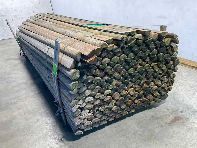 Naaldhouten paal halfrond ø80 mm x 300 cm - gekroond kdi bruin (279x) - afbeelding 5 van  7