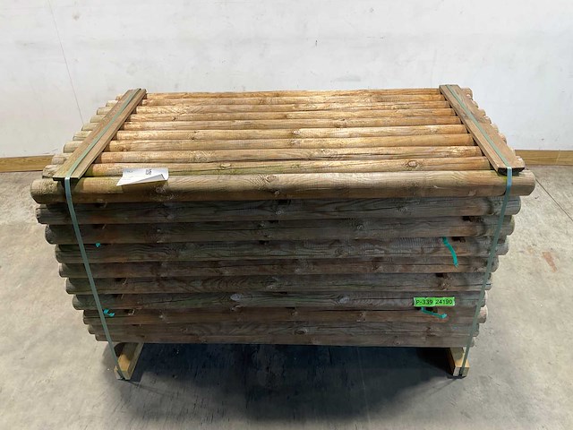 Naaldhouten paal rond ø100 mm x 189 cm - gekroond kdi bruin (100x) - afbeelding 3 van  10