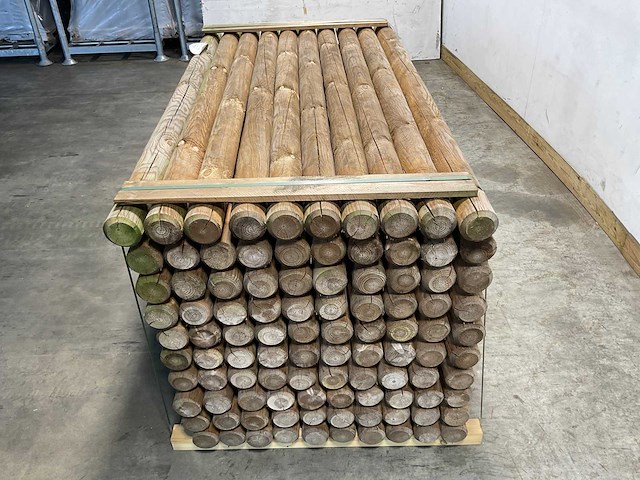Naaldhouten paal rond ø100 mm x 189 cm - gekroond kdi bruin (100x) - afbeelding 4 van  10