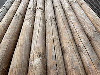 Naaldhouten paal rond ø100 mm x 189 cm - gekroond kdi bruin (100x) - afbeelding 5 van  10