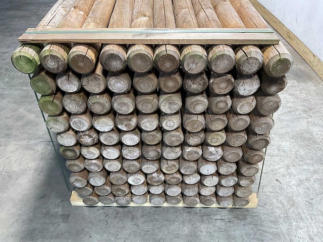 Naaldhouten paal rond ø100 mm x 189 cm - gekroond kdi bruin (100x) - afbeelding 6 van  10