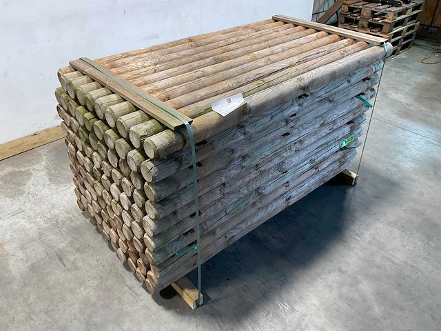 Naaldhouten paal rond ø100 mm x 189 cm - gekroond kdi bruin (100x) - afbeelding 8 van  10