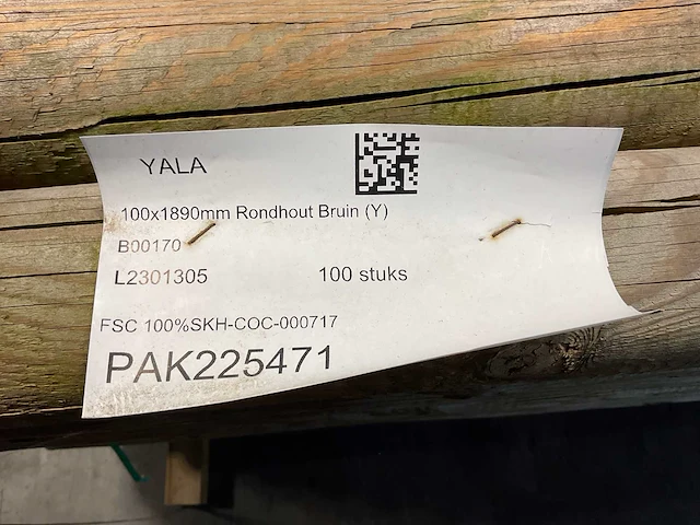 Naaldhouten paal rond ø100 mm x 189 cm - gekroond kdi bruin (100x) - afbeelding 2 van  11