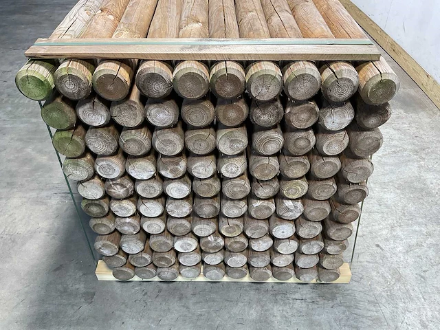 Naaldhouten paal rond ø100 mm x 189 cm - gekroond kdi bruin (100x) - afbeelding 7 van  11