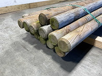 Naaldhouten paal rond ø100 mm x 189 cm - gekroond kdi bruin (15x) - afbeelding 7 van  9