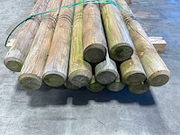 Naaldhouten paal rond ø100 mm x 189 cm - gekroond kdi bruin (15x) - afbeelding 8 van  9