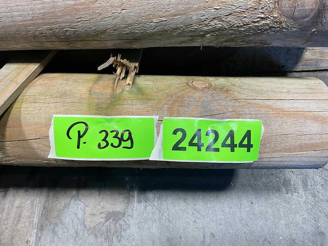 Naaldhouten paal rond ø100 mm x 189 cm - gekroond kdi bruin (15x) - afbeelding 9 van  9