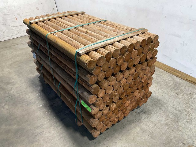 Naaldhouten paal rond ø100 mm x 200 cm - model dr6 - kdi bruin (110x) - afbeelding 1 van  11