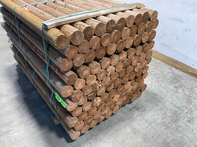Naaldhouten paal rond ø100 mm x 200 cm - model dr6 - kdi bruin (110x) - afbeelding 8 van  11