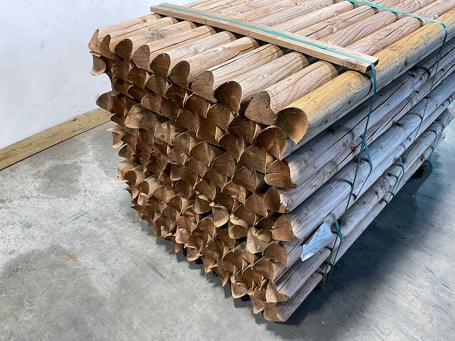 Naaldhouten paal rond ø100 mm x 200 cm - model dr6 - kdi bruin (110x) - afbeelding 10 van  11