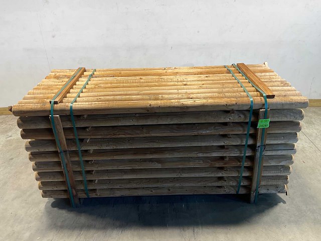 Naaldhouten paal rond ø100 mm x 239 cm - gekroond kdi bruin (87x) - afbeelding 3 van  10