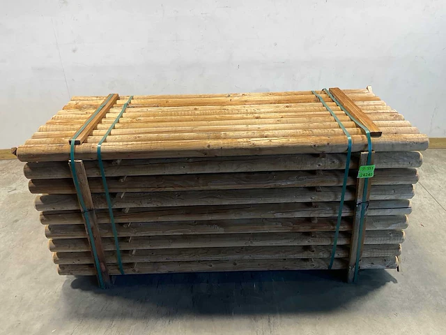 Naaldhouten paal rond ø100 mm x 239 cm - gekroond kdi bruin (87x) - afbeelding 3 van  10