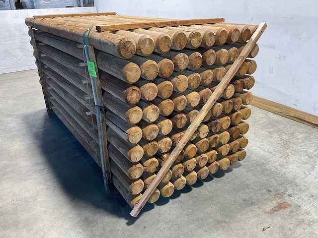Naaldhouten paal rond ø100 mm x 239 cm - gekroond kdi bruin (87x) - afbeelding 5 van  10